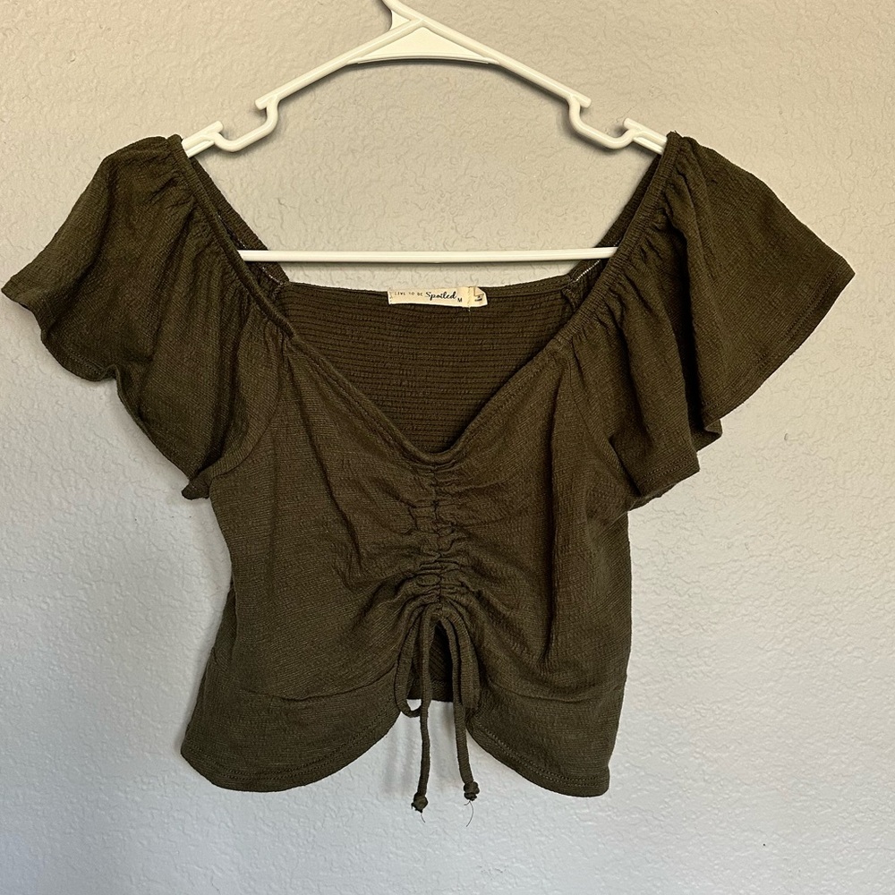 Army Green Crop Top